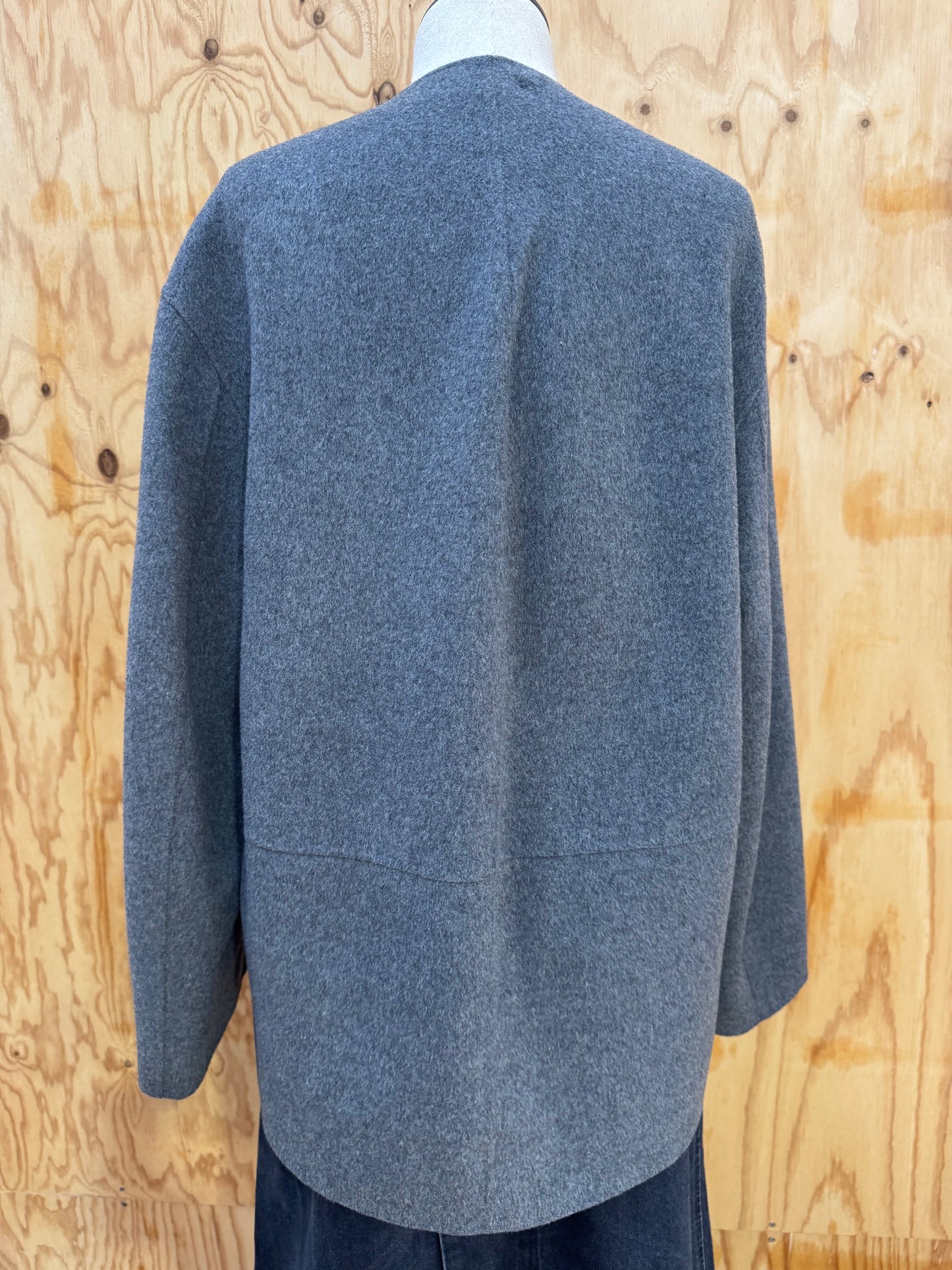 COS GREY WOOL TUNIC TOP - SIZE 38