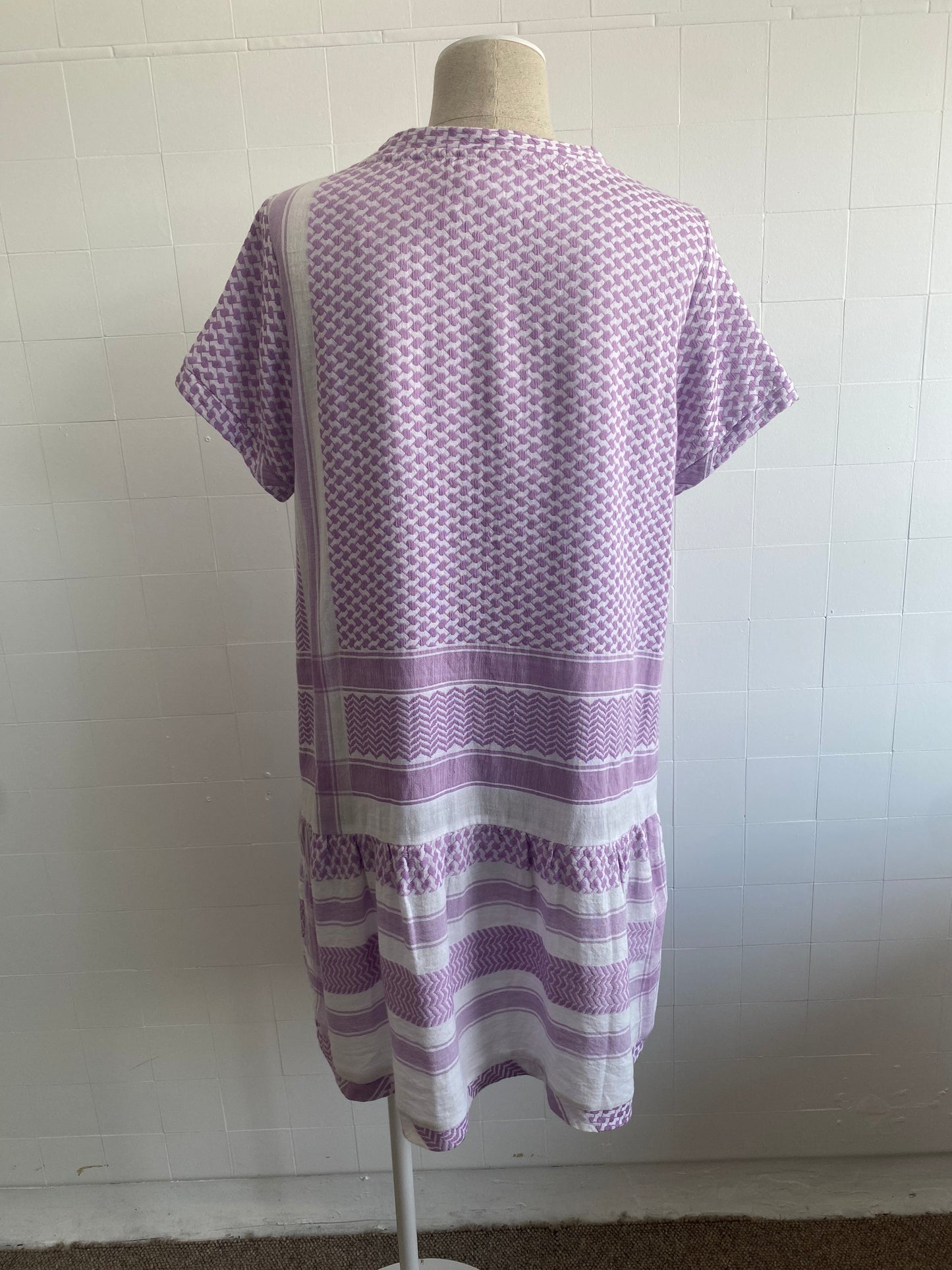 CECILIE COPENHAGEN LILAC SHORT SLEEVE DRESS - SIZE L