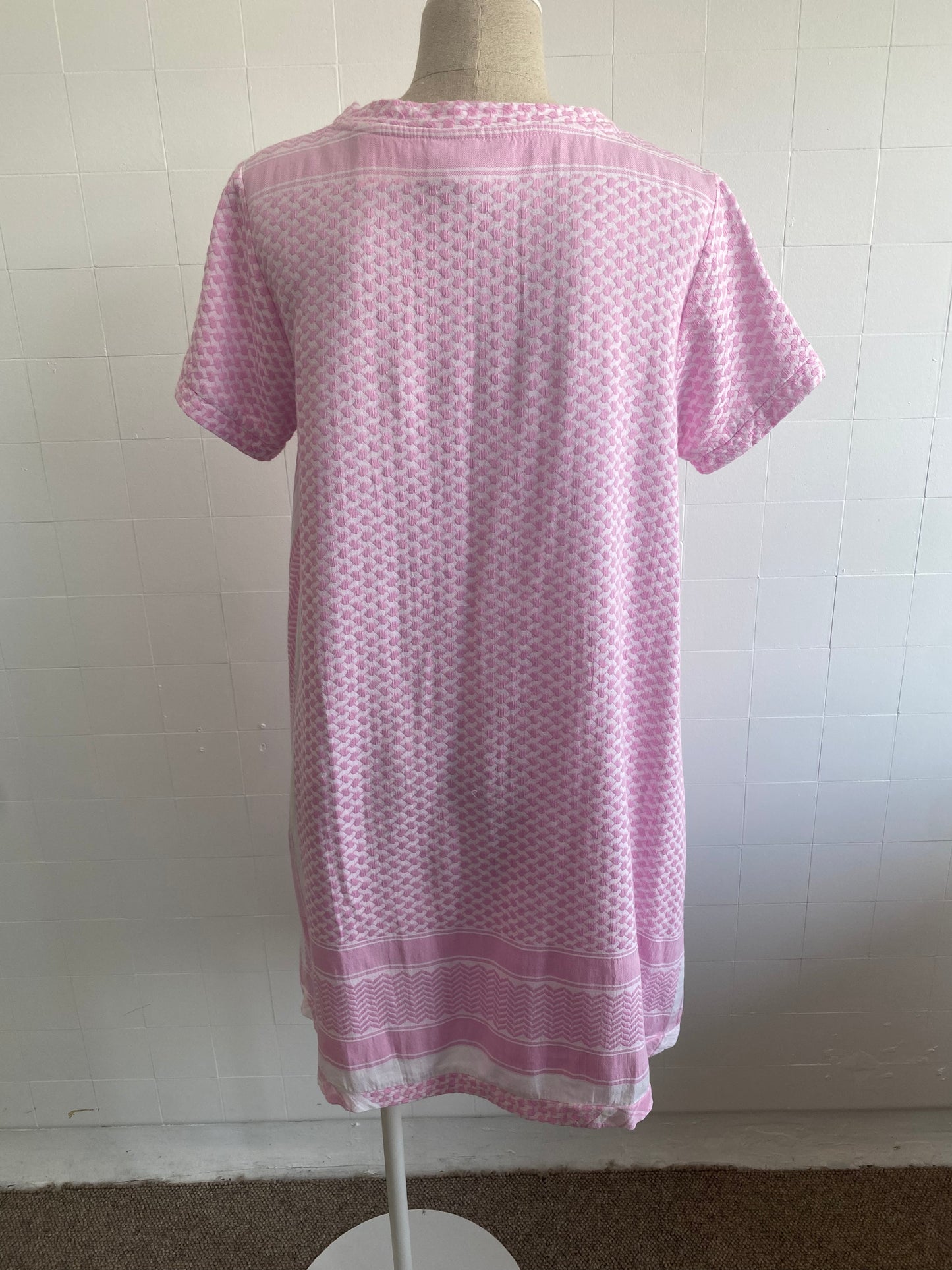 CECILIE COPENHAGEN PINK SHORT SLEEVE DRESS - SIZE L