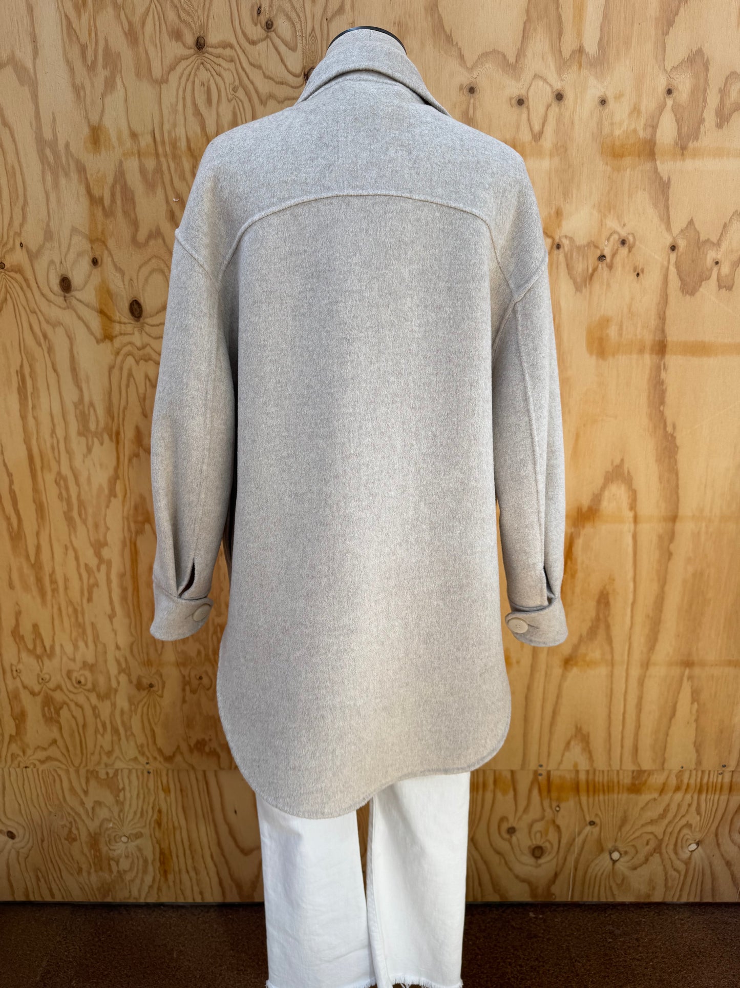 FRIENDS WITH FRANK INES SHIRT JACKET IN OATMEAL - SIZE S
