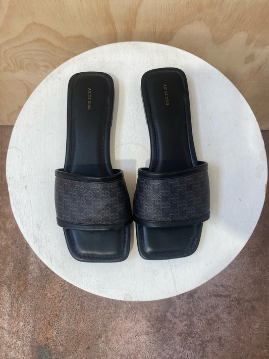 ANINE BING BLACK RIA SLIDES - SIZE 37