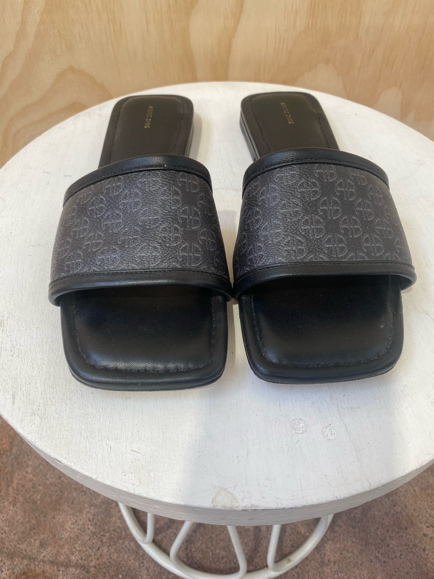 ANINE BING BLACK RIA SLIDES - SIZE 37