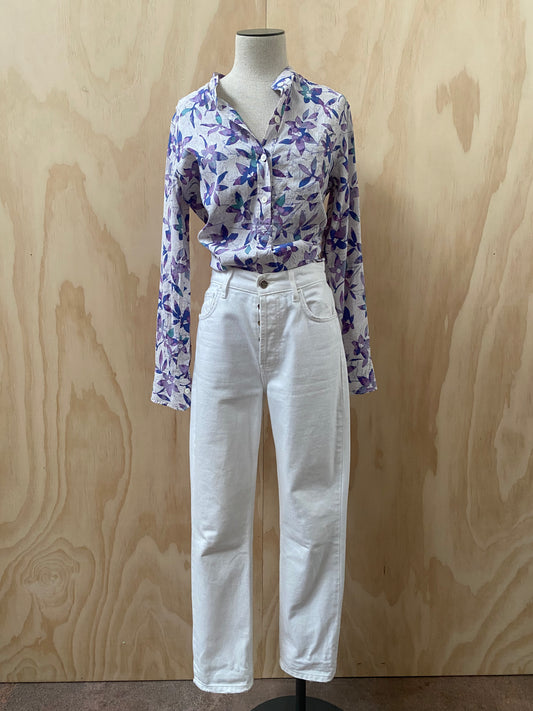 ANNIE BING WHITE DENIM JEANS - SIZE 27