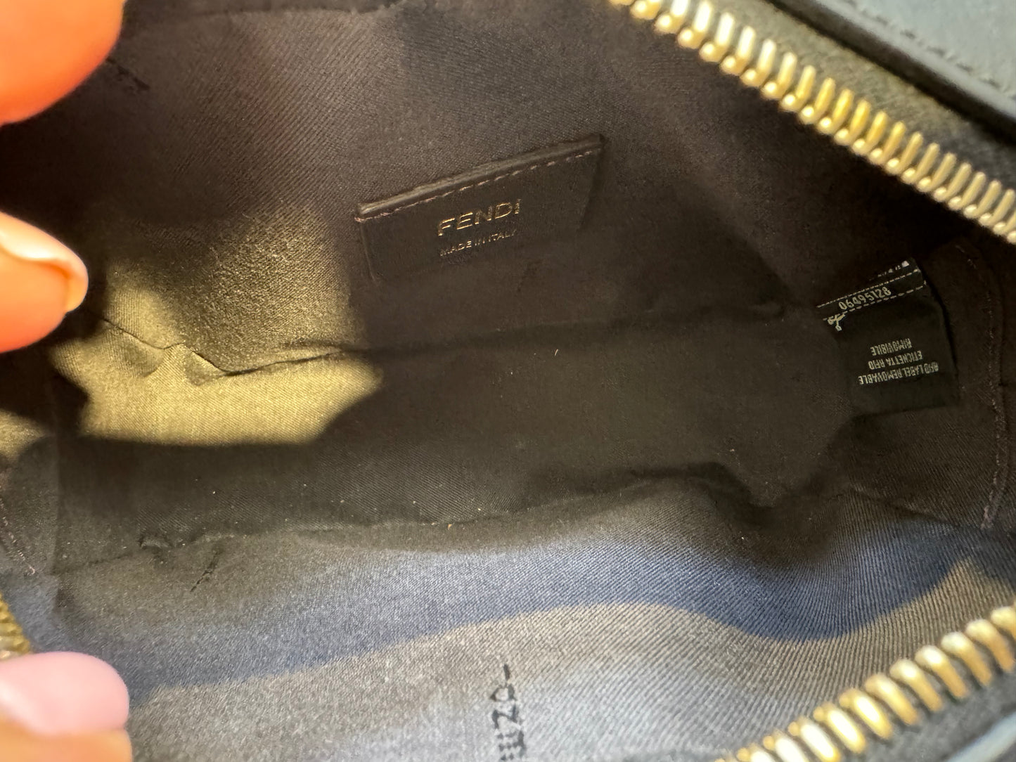 FENDI BLK/BROWN COATED CANVAS AND LEATHER MINI CAMERA CASE SHOULDER BAG