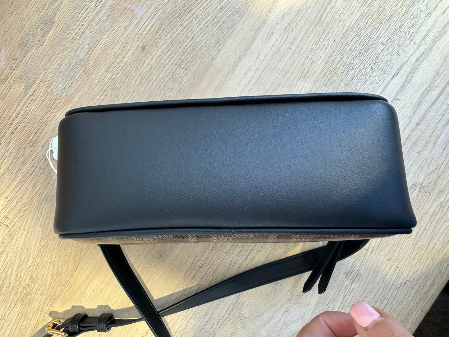 FENDI BLK/BROWN COATED CANVAS AND LEATHER MINI CAMERA CASE SHOULDER BAG
