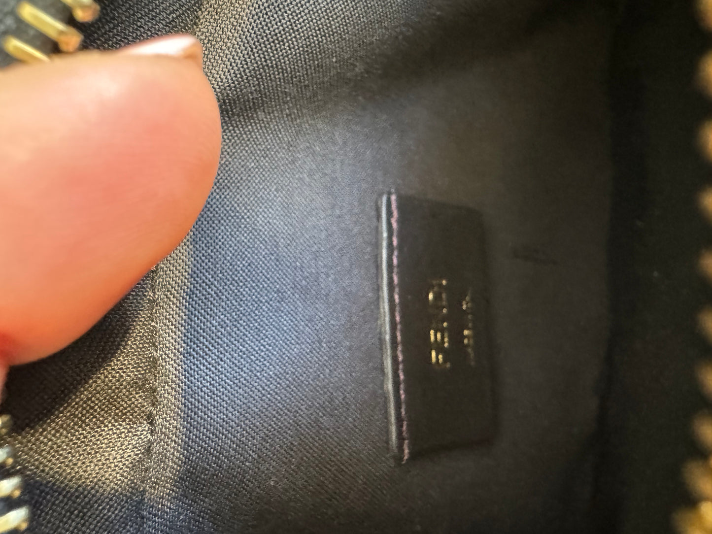 FENDI BLK/BROWN COATED CANVAS AND LEATHER MINI CAMERA CASE SHOULDER BAG