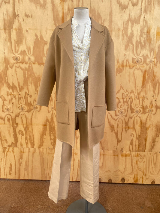 ASSEMBLY LABEL SINGLE BREASTED WOOL COAT - SIZE XS/S