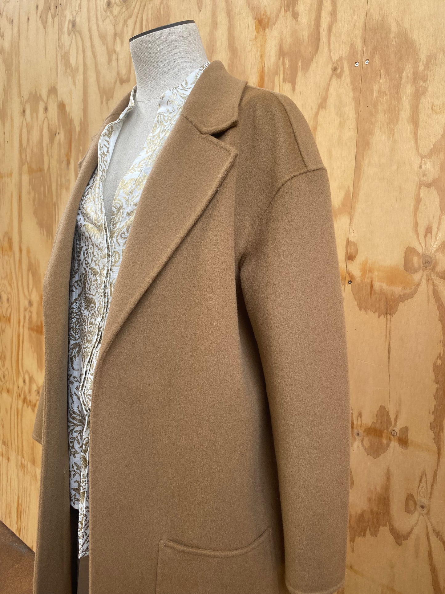 ASSEMBLY LABEL SINGLE BREASTED WOOL COAT - SIZE XS/S