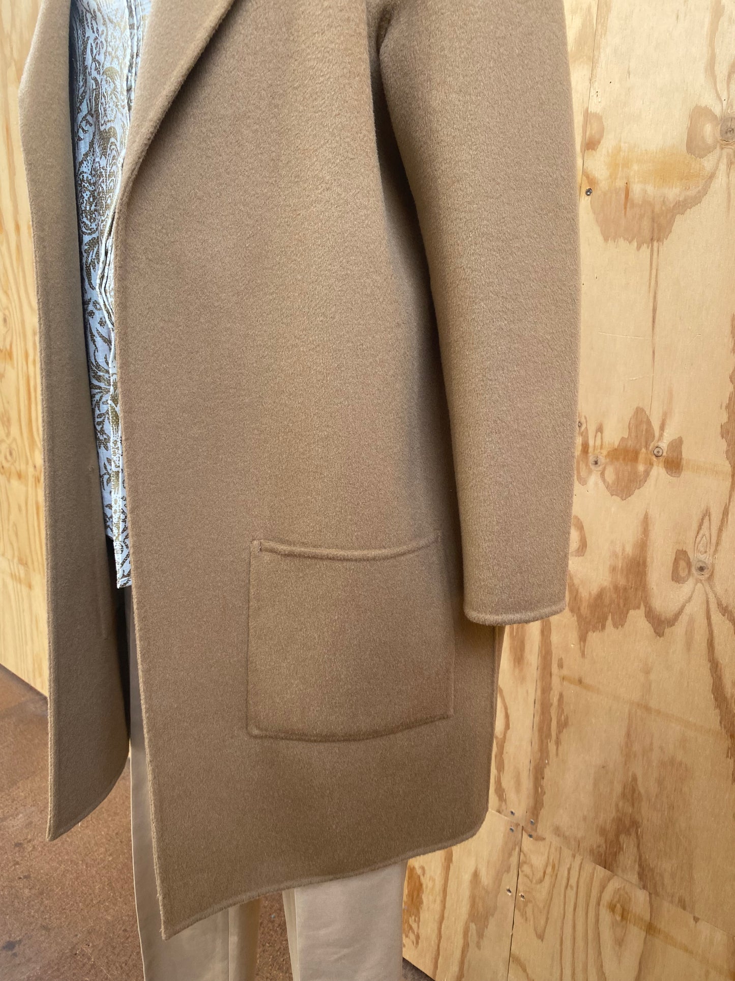 ASSEMBLY LABEL SINGLE BREASTED WOOL COAT - SIZE XS/S