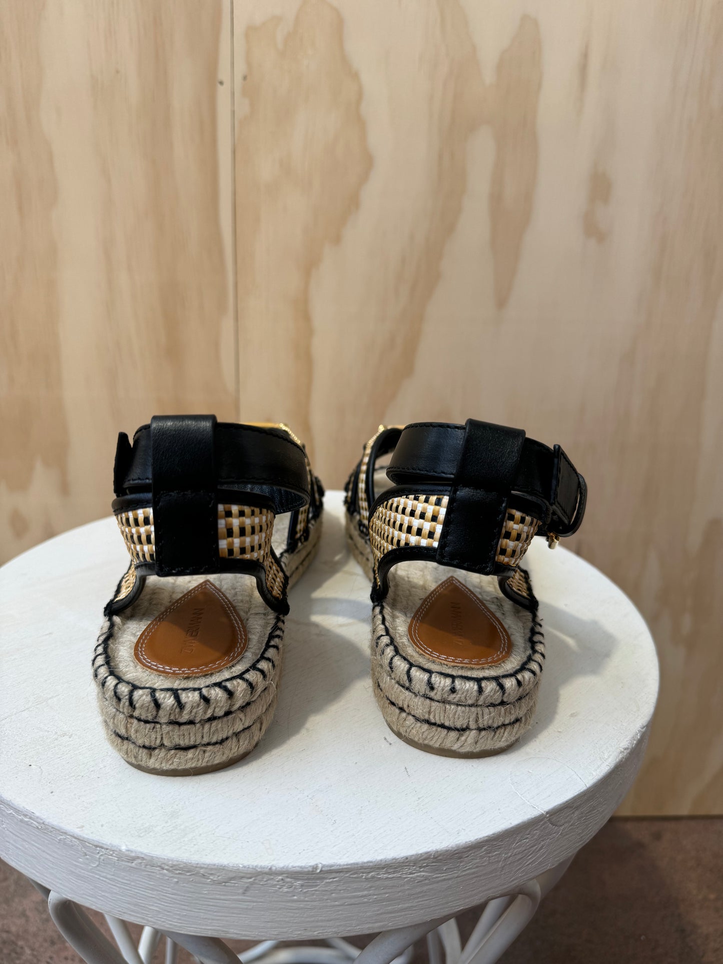 ZIMMERMANN PRISMA 30MM LOGO PLAQUE SANDALS - SIZE 40