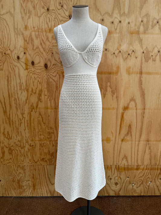 CAMILLA AND MARC LAPIS DRESS CROCHET SCOOP NECK - SIZE MEDIUM