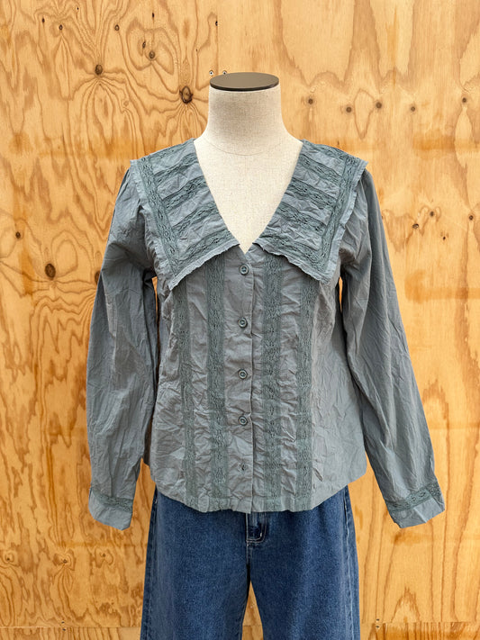 EWA I WALLA BLOUSE MABEL EMBROIDERED VOILE - SIZE XS