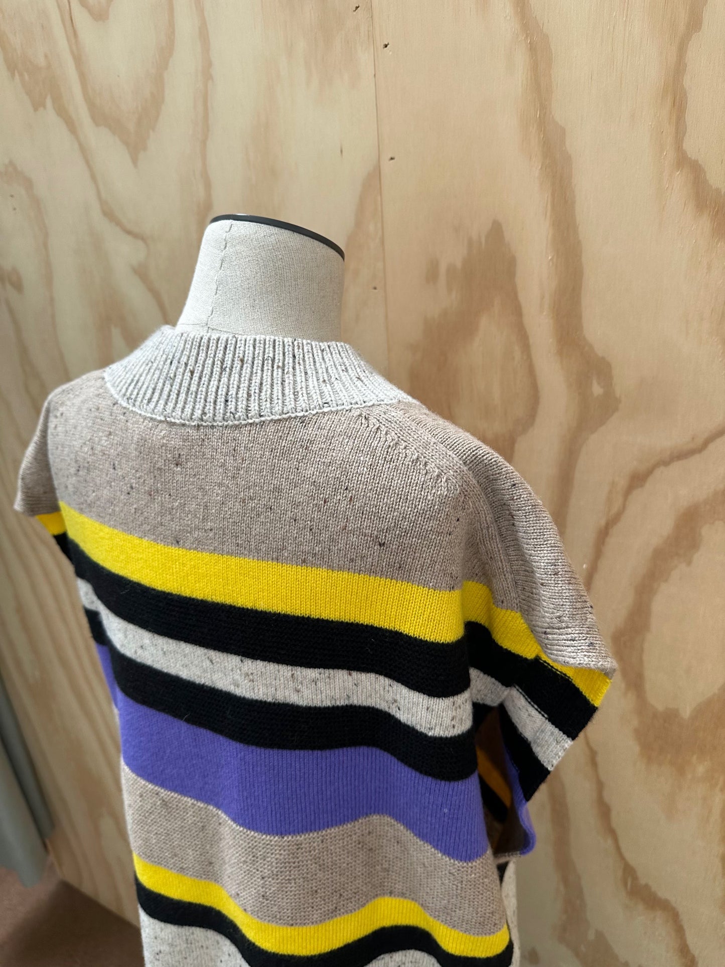 COS STRIPED WOOL KNIT VEST - SIZE XL