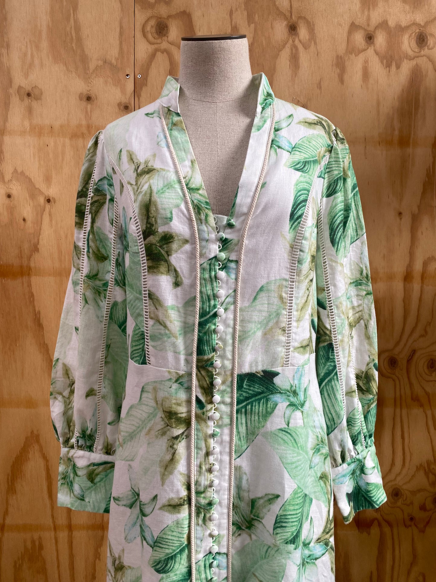 G.D.S BY HELENA MONET BELTED LINEN LONG DRESS - SIZE L