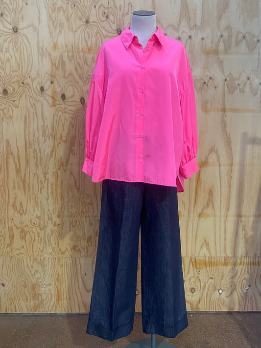 ESSENTIEL ANTWERP BRIGHT PINK SHIRT - SIZE 42