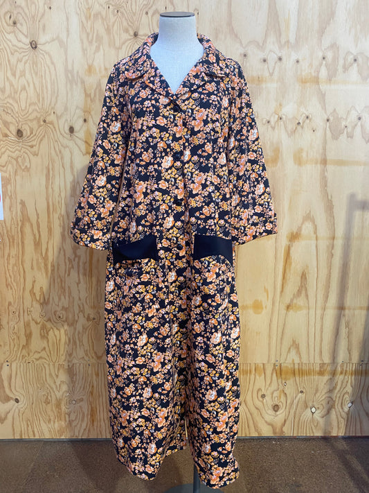 BAUM UND PFERDGARTEN ORANGE FLORAL SHIRT DRESS - SIZE 42