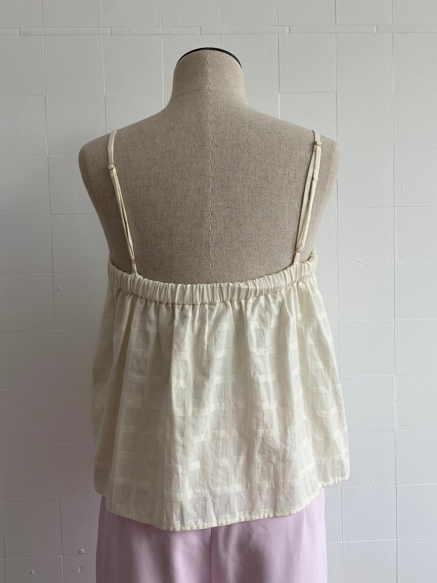 VENROY CREAM BABYDOLL CROPPED TOP - SIZE S