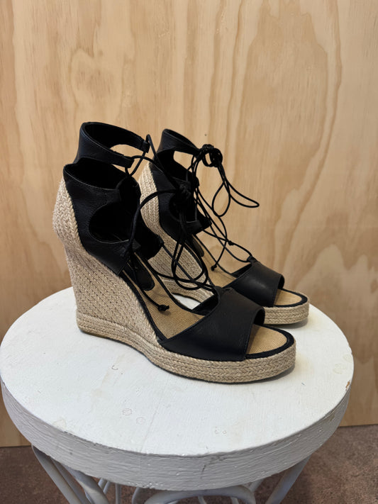 BY BIANCA LACE UP ESPADRILLES - SIZE 38