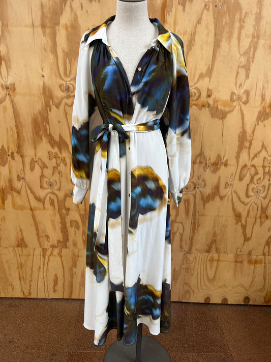 HUSK GRACE TIE DYE SHIRT DRESS - SIZE 8