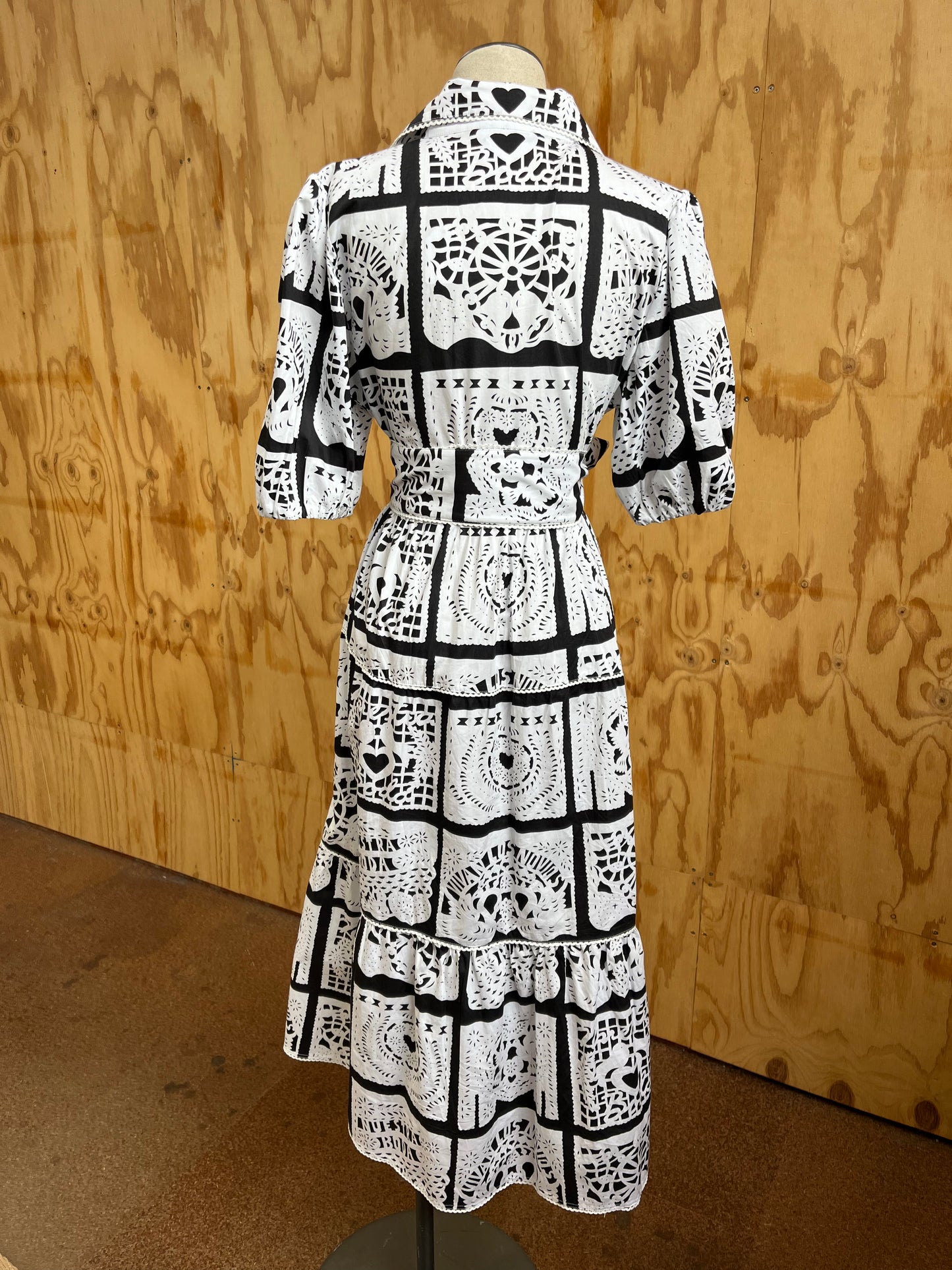 BINNY CASAMIENTO FLAG COTTON SHIRT DRESS - SIZE 8