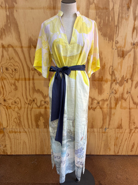 LE STRIPE LA FONTELINA SUNSET LINEN MAXI SHIRT DRESS - SIZE M