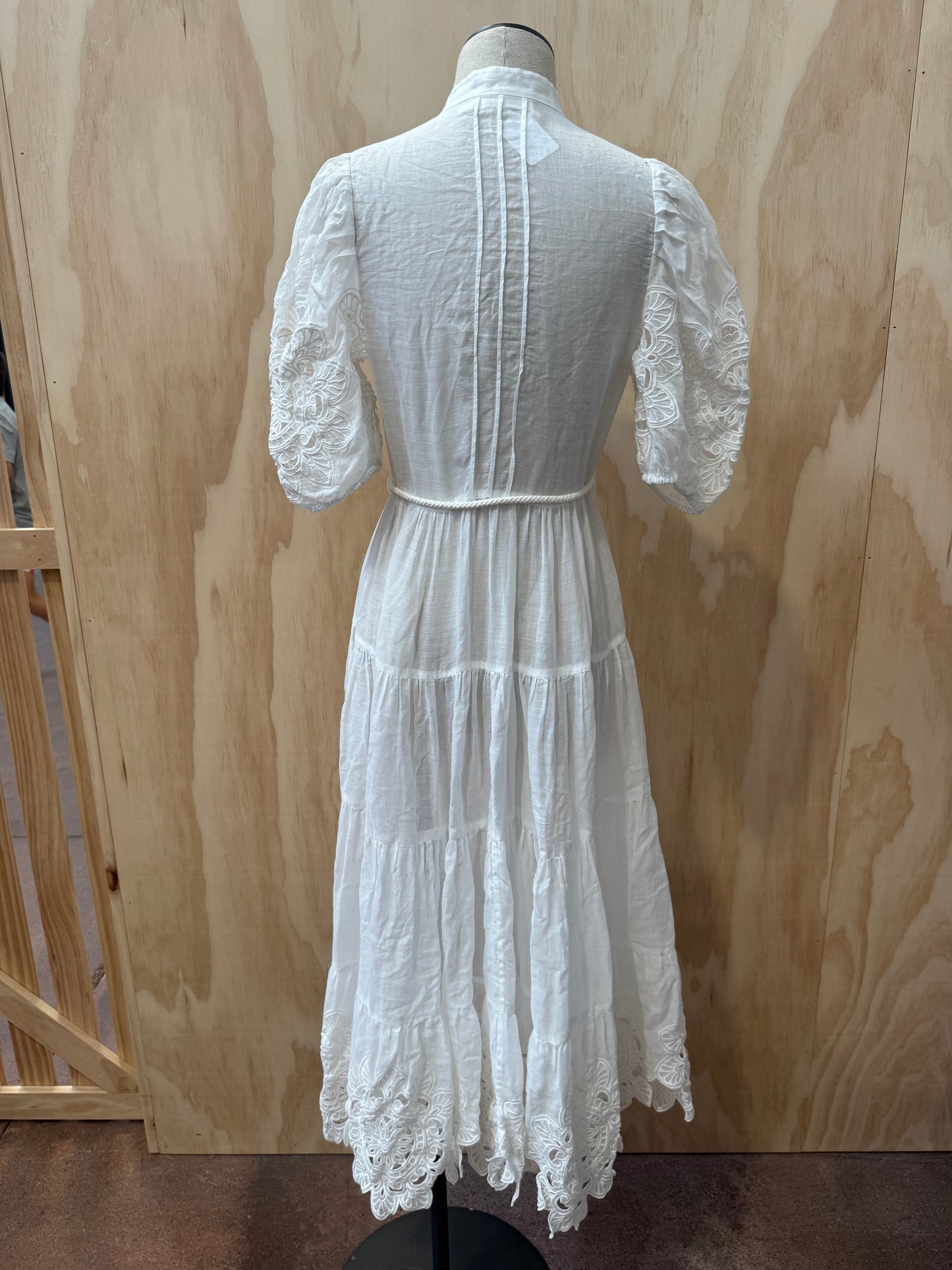 ZIMMERMANN BRODERIE ANGLAISE MIDI DRESS - SIZE 1
