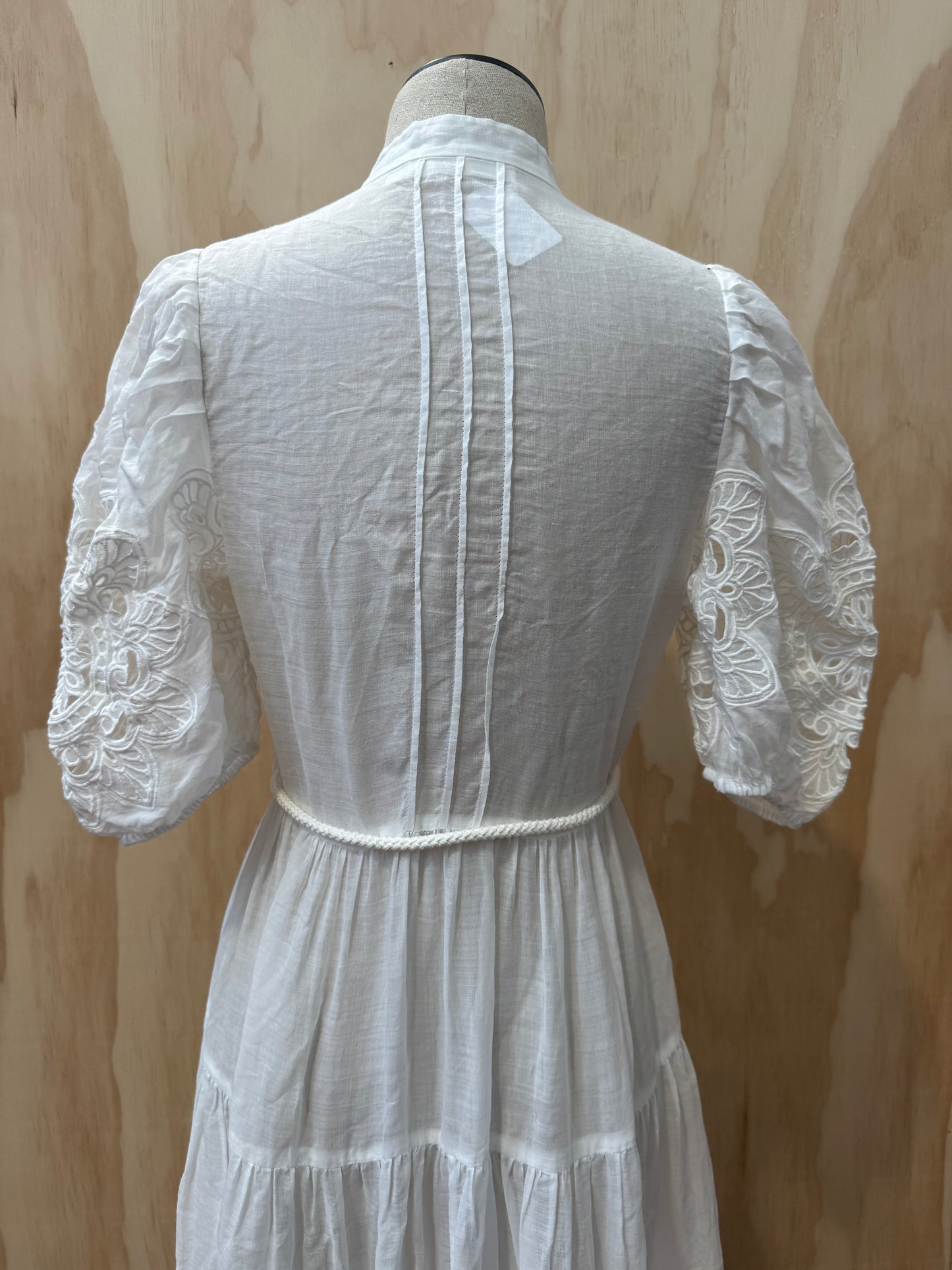ZIMMERMANN BRODERIE ANGLAISE MIDI DRESS - SIZE 1