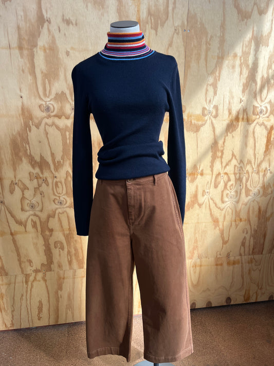 ASSEMBLY LABEL CROPPED WIDE LEG CANVAS PANT - SIZE 10