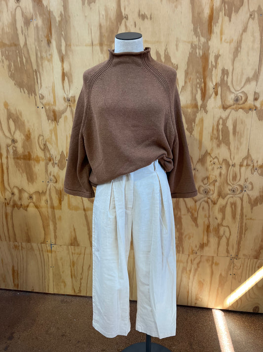 ST AGNI CREAM LINEN PANTS - SIZE XS