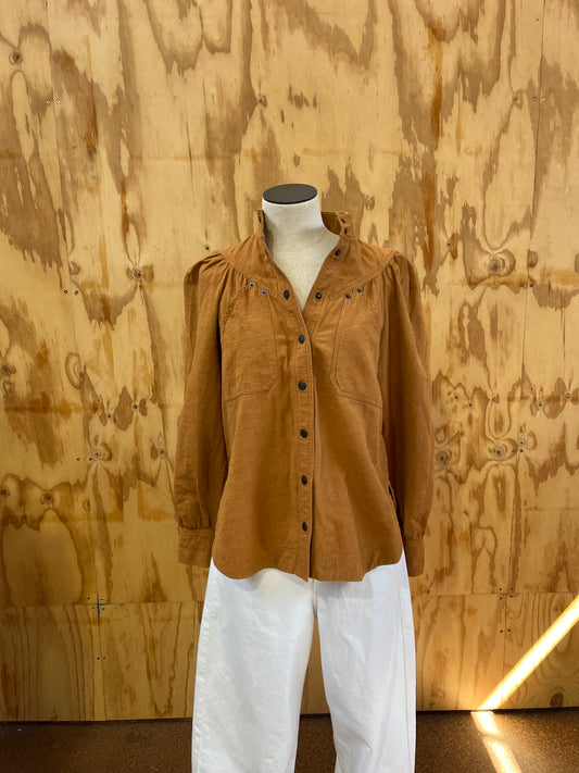 SHONA JOY PRISCILA HIGH NECK UTILITY SHIRT - SIZE 8