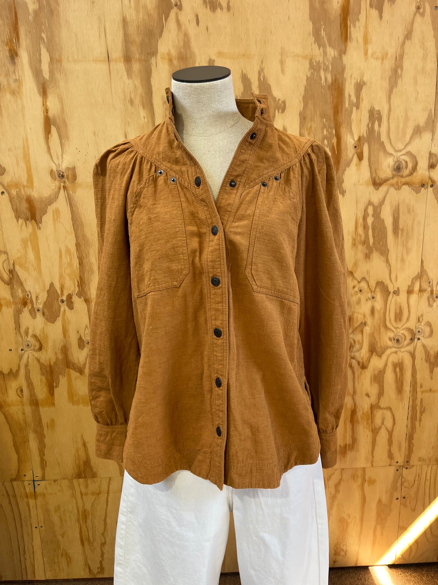 SHONA JOY PRISCILA HIGH NECK UTILITY SHIRT - SIZE 8