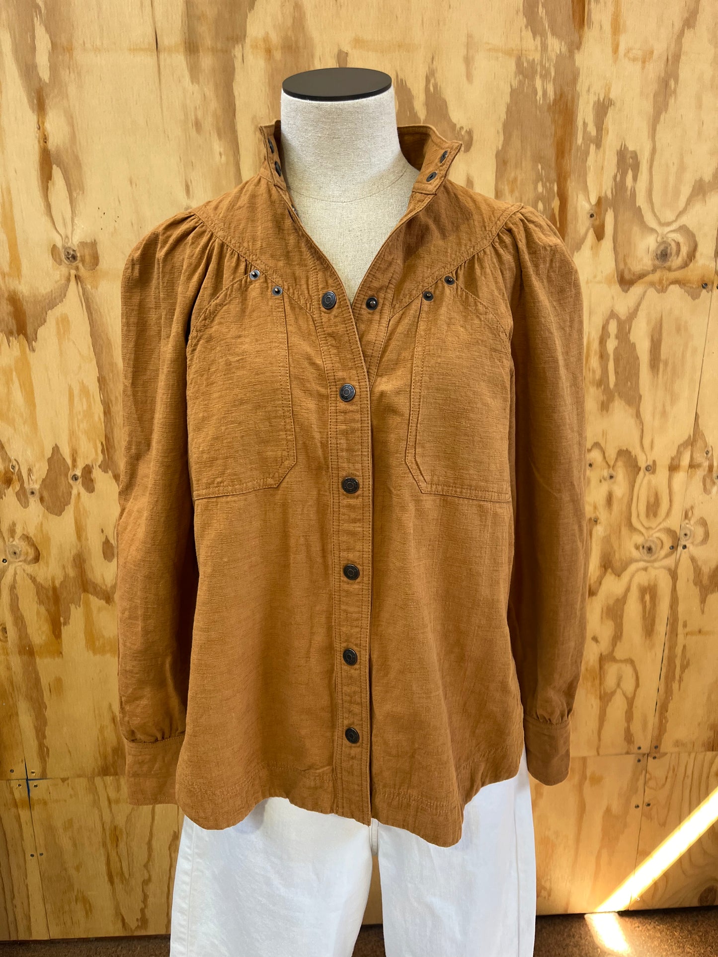 SHONA JOY PRISCILA HIGH NECK UTILITY SHIRT - SIZE 8
