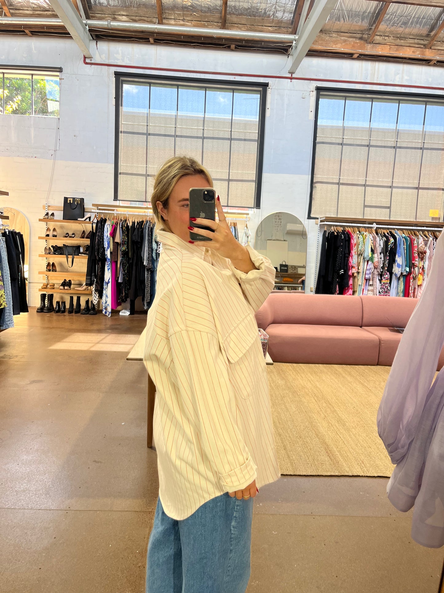 THE FRANKIE SHOP DALLAS OVERSIZED STRIPED SHIRT - SIZE XS/S
