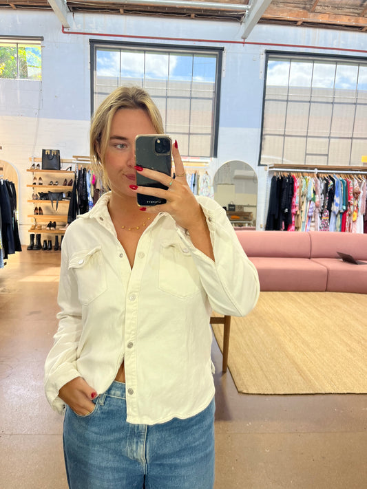 FRAME WHITE DEMIN SHIRT - SIZE M