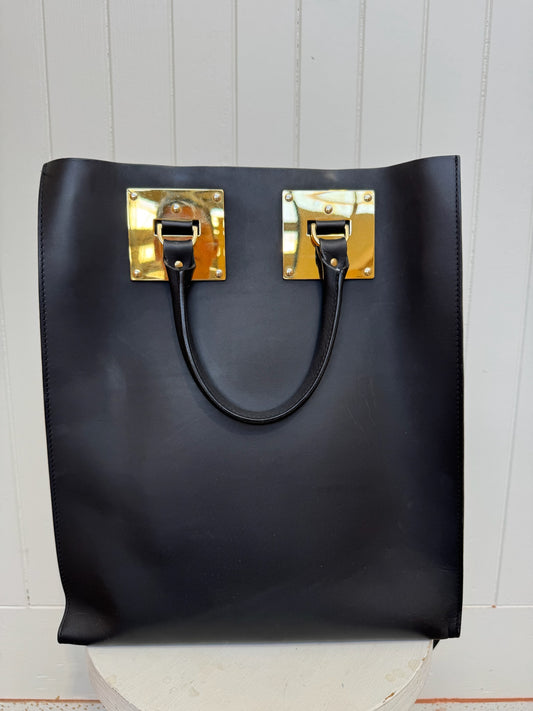 SOPHIE HULME BLACK ALBION LEATHER TOTE BAG