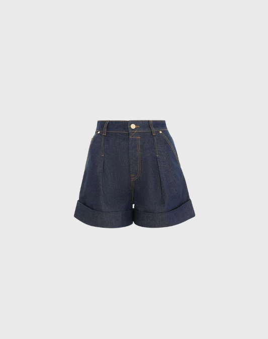 ZIMMERMANN LACE UP DENIM SHORTS - SIZE 0