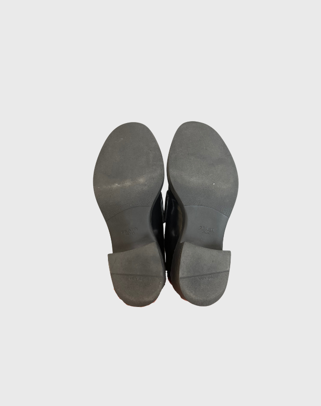 PRADA BRUSHED LEATHER LOAFER - SIZE 36