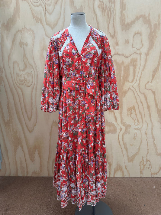 BY TIMO BRODERIE ANGLAISE MIDI DRESS - SIZE XXL