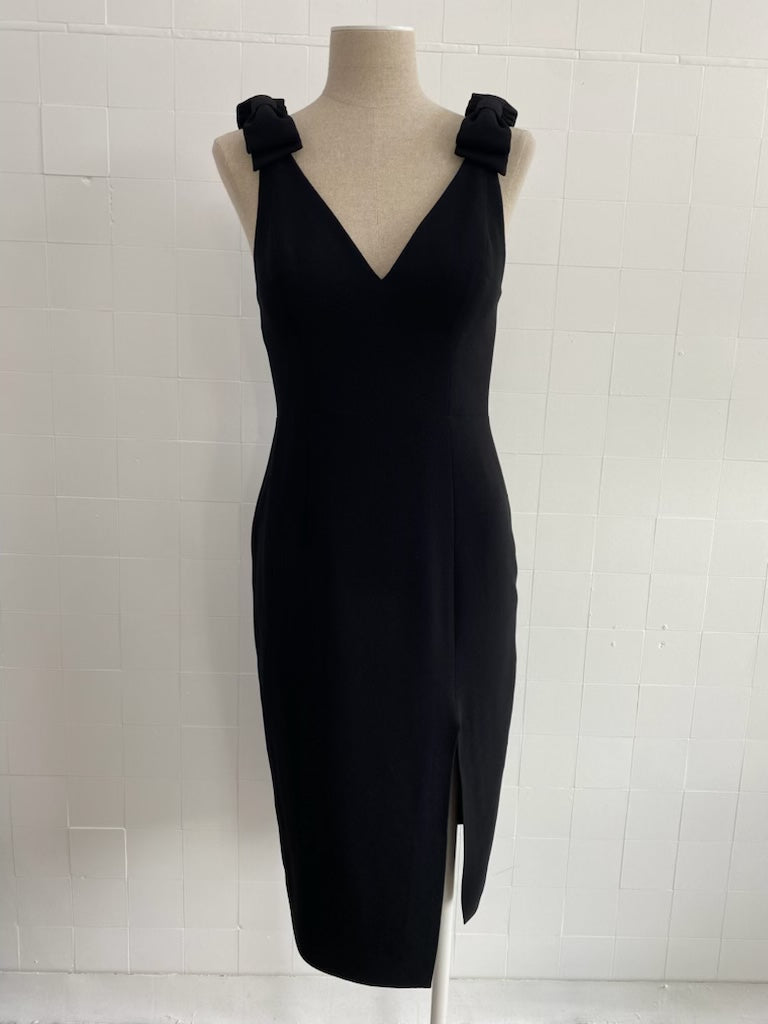 ZIMMERMANN BLACK SLEEVELESS DRESS WITH BOWS