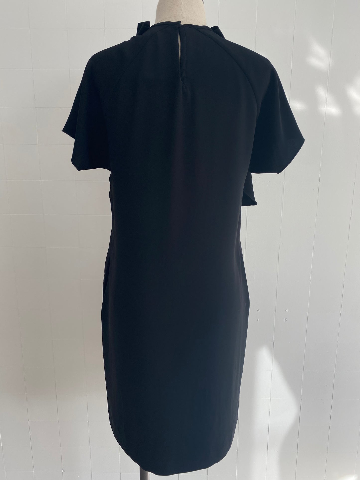 ELLERY BLACK LAYERED FRONT DRESS - SIZE 10