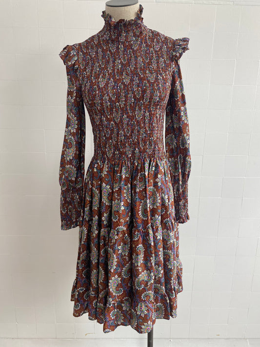 SCANLAN THEODORE SILK PAISLEY DRESS - SIZE 6