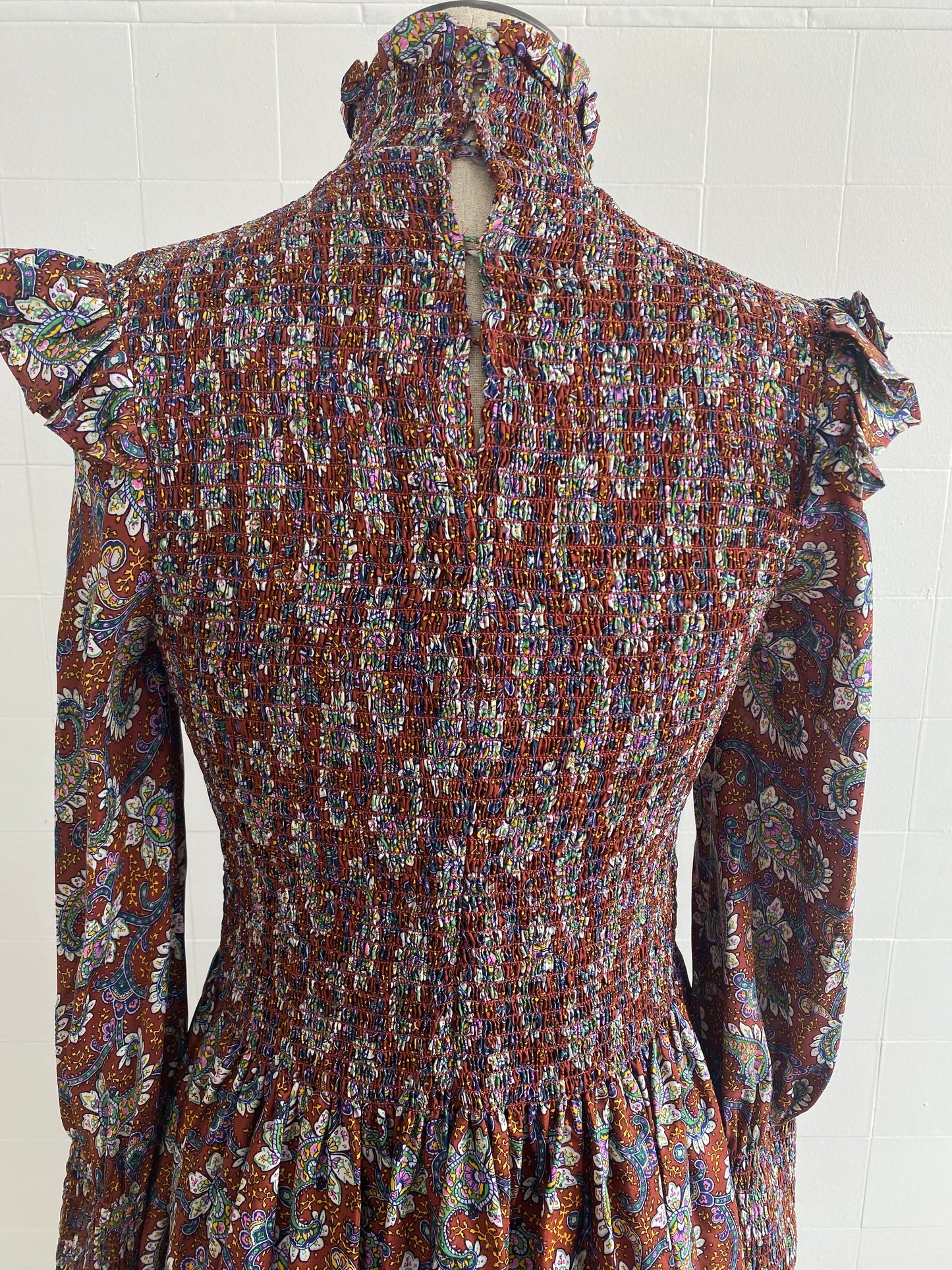 SCANLAN THEODORE SILK PAISLEY DRESS - SIZE 6