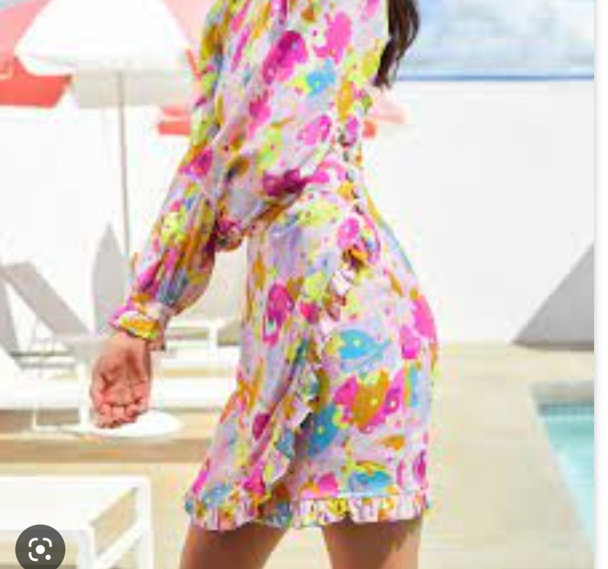 REBECCA VALANCE GARDA LONG SLEEVE MINI DRESS - SIZE 10