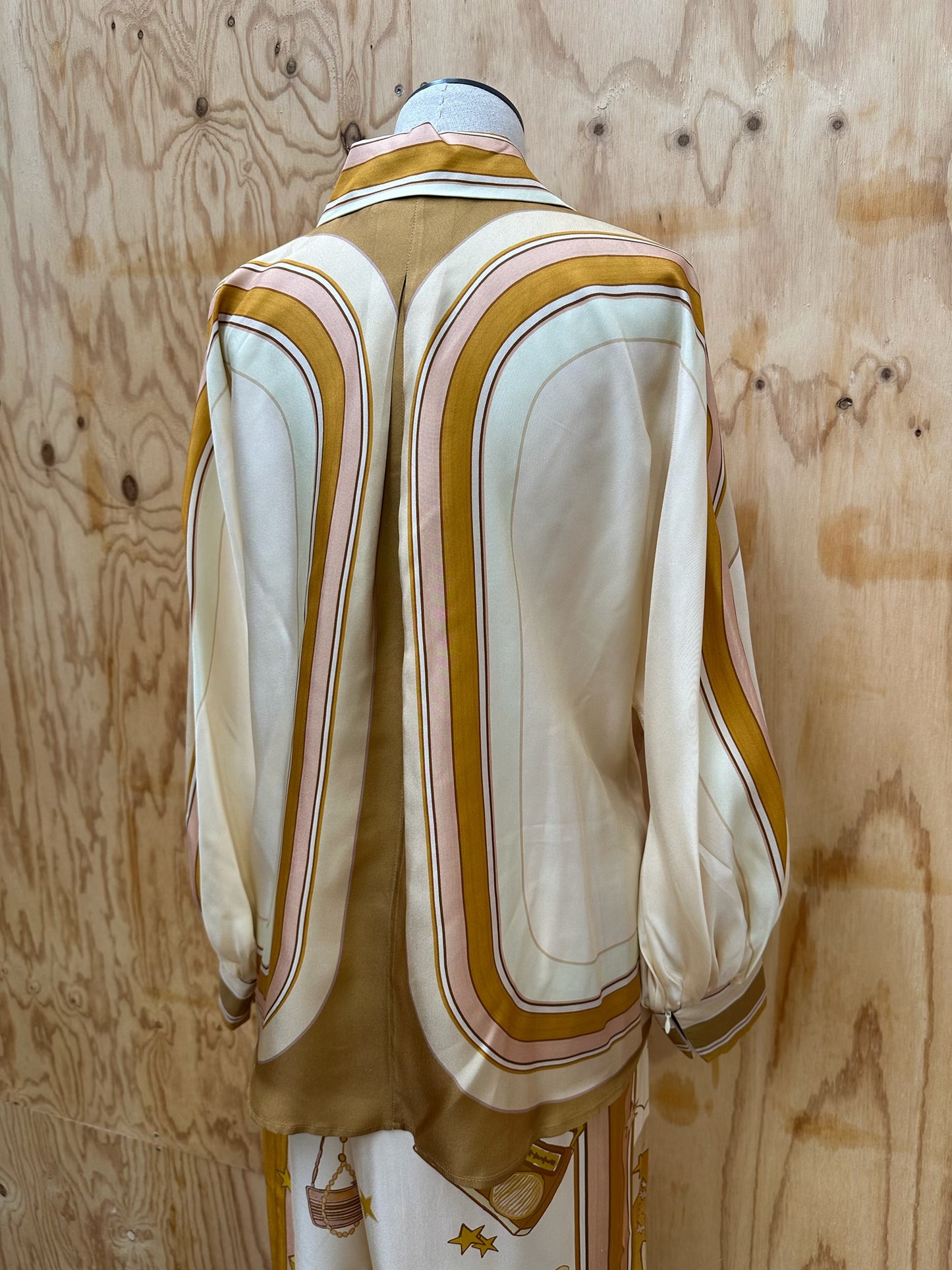 ZIMMERMANN RETRO STRIPE SILK SHIRT - SIZE 1