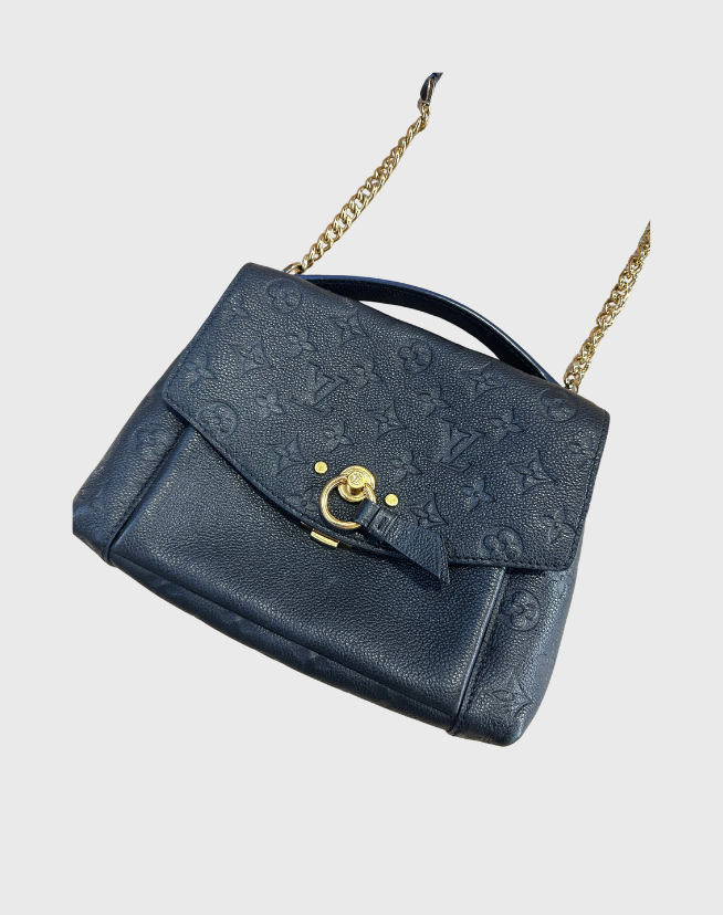 LOUIS VUITTON NAVY BLANCHE LEATHER BAG