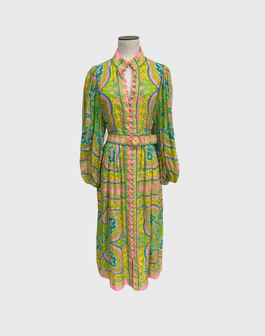ZIMMERMANN ESTELLE MIDI PRINT DRESS - SIZE 2