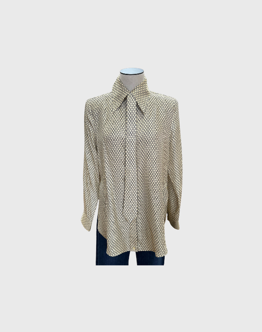 SCANLAN THEODORE SILK SHIRT WITH TIE - SIZE 8