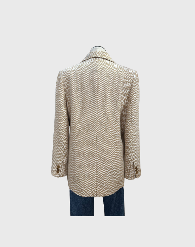 ANINE BING DOUBLE-BREASTED JACKET IN HERRINGBONE - SIZE M