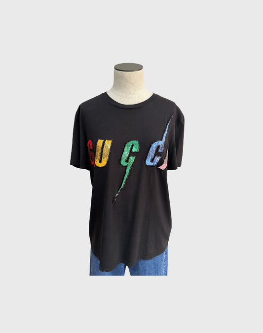 GUCCI BLADE SEQUINNED TSHIRT - SIZE M