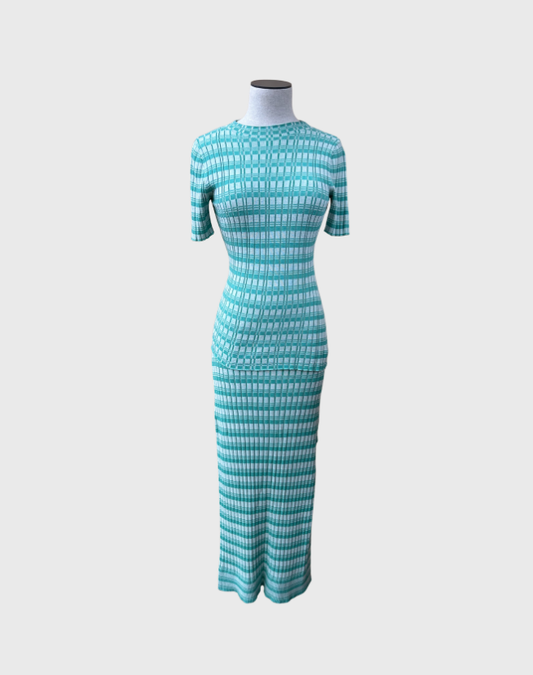 ANNA QUAN STRETCH KNIT SET - SIZE 8 SKIRT AND SIZE 6 TOP